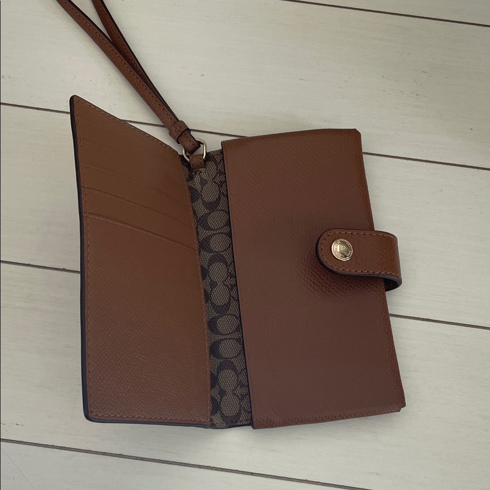 Coach Brown Wristlet Clutch - Picture 3 of 4